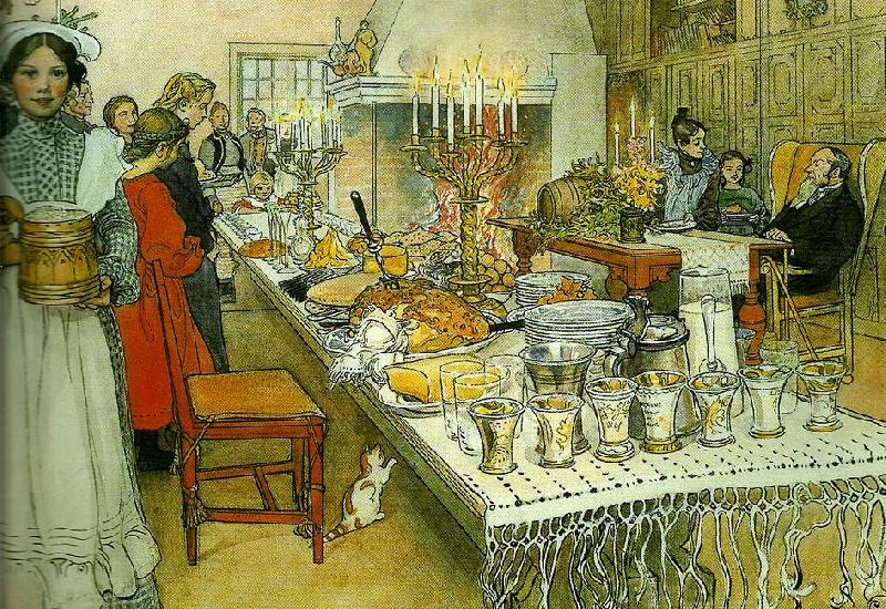 Carl Larsson julaftonen oil painting picture